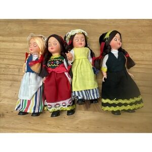 NANCY ANN STORYBOOK Plastic sleepy eye Dolls Country 4 Vintage Gas Station Dolls